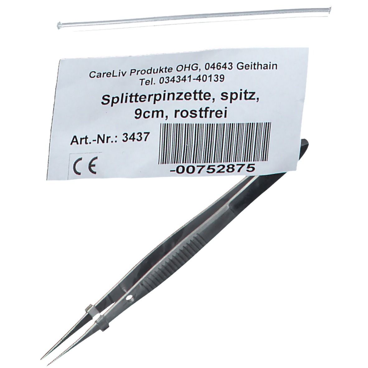 Pinzette aus Edelstahl chirurgisch 9 cm spitze