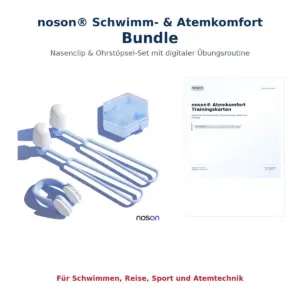 noson® Schwimm- und Atemkomfort-Bundle mit Nasenclip, Ohrstöpseln und digitaler Übungsroutine
